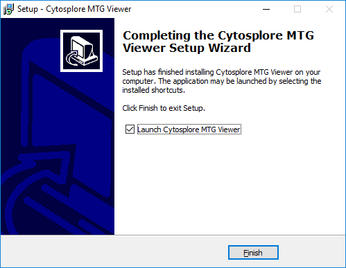 Cytosplore Viewer Installer Finished Dialog